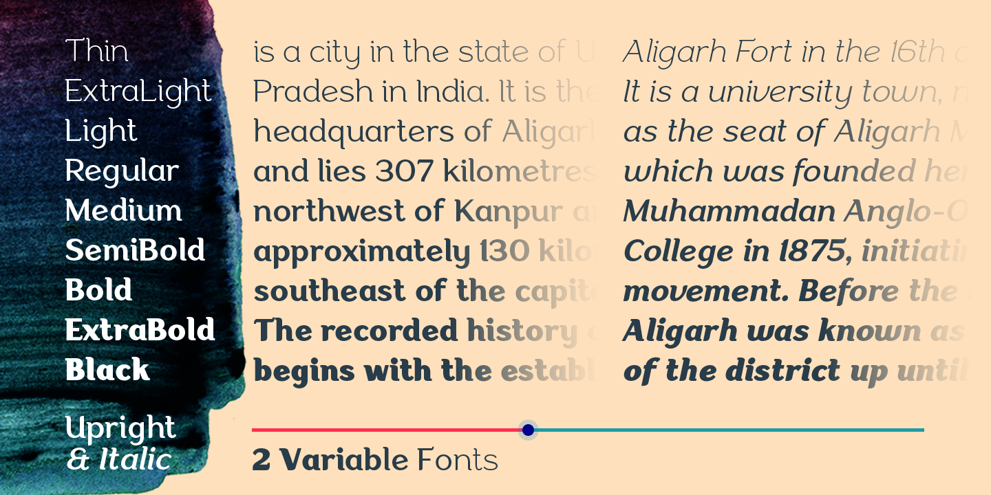 Ejemplo de fuente Aligarh Thin